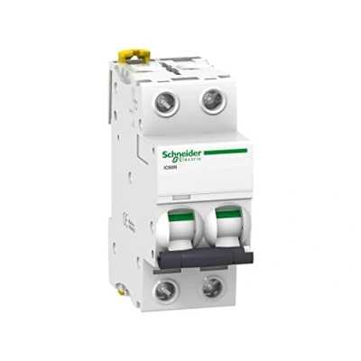 Afbeelding van Schneider electric ic60n installatieautomaat 2 polig 6ka 10ka c karakteristiek 63a 4 modulen a9f79263