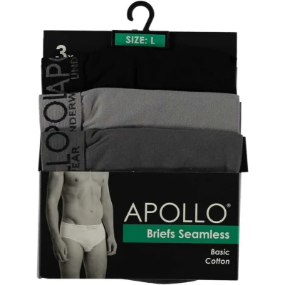Afbeelding van Apollo Ondergoed Seamless Heren Katoen Zwart/grijs 3 Stuks Mt Xxl