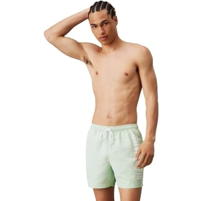 Afbeelding van Calvin Klein Swimwear Medium Drawstring Zwemshorts, Heren, Maat: 3XL, Pastel green