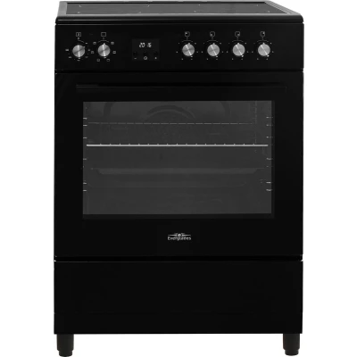 Afbeelding van Everglades EVCK6135 Keramisch Fornuis Mat Zwart 60CM Digitale Timer 56 Liter 6 Ovenstanden Side Wire Rack 5 Jaar Garantie