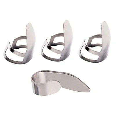Afbeelding van SUPVOX Vingerpick roestvrij staal duim vinger plectrum gitaar picks voor banjo ukelele 4 stuks (zilver)
