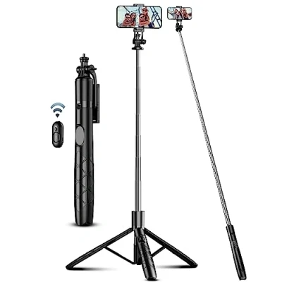 Afbeelding van 180cm Mobiele Telefoon Statief &amp; Selfie Stick, Houder met Afneembare Afstandsbediening, voor iPhone, Compatibel iPhone Android Smartphones, Camera