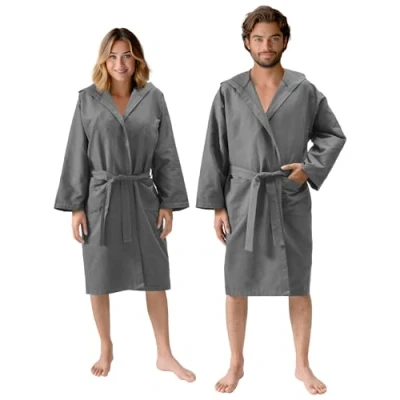 Afbeelding van JEMIDI microvezel badjas dames en heren Unisex ochtendjas Sneldrogend lichtgewicht Badjassen met capuchon Verschillende kleuren maten