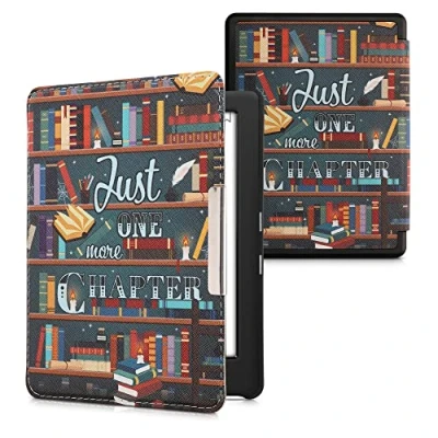 Afbeelding van kwmobile E reader hoesje geschikt voor Kobo Glo HD / Touch 2.0 hoes flip case met magnetische sluiting Ereader cover bibliotheek design in meerkleurig
