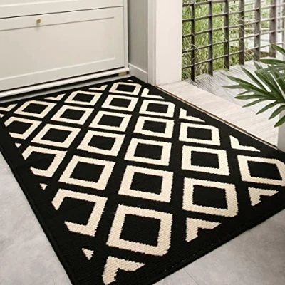 Afbeelding van Indoor deurmat voordeur tapijt, 80x100cm antislip absorberende modder Trapper ingang tapijt vloermatten, machine wasbaar laag profiel binnendeur mat (A)