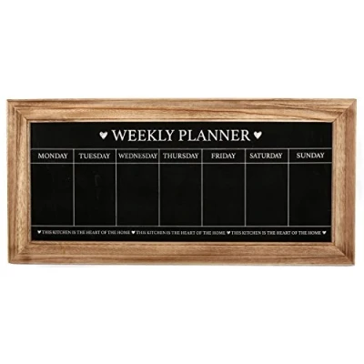 Afbeelding van Unique Boutique Shabby Chic Style Wekelijkse Planner Krijtbord, Natuurlijk Houten Lijst, Hout, Veelkleurig, 1