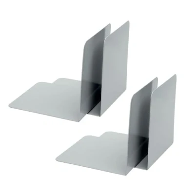 Afbeelding van Alco Albert 4302 10 4 Boekensteunen van metaal, stuks, grijs, 14 x 12,5 cm, voor school, kantoor en thuis