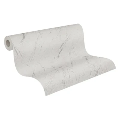 Afbeelding van CHIC STUCWERK BEHANG industrieel Grijs Zilver A.S. Création Elements 2
