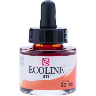 Afbeelding van 3x Talens Ecoline waterverf flacon van 30 ml, vermiljoen