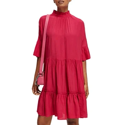 Afbeelding van Scotch &amp; Soda Maison casual jurk met korte mouwen en ruches voor dames, Cherry Pie 5833, 36, 36