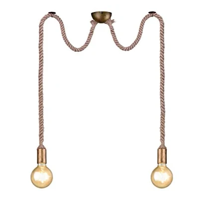 Afbeelding van TRIO ROPE Hanglamp Antiek messing excl. 2x E27 60W
