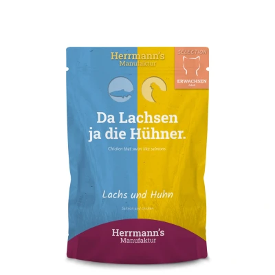 Afbeelding van Herrmann&#039;s Selection kat Zalm met kip 100 gr. per 20 stuks