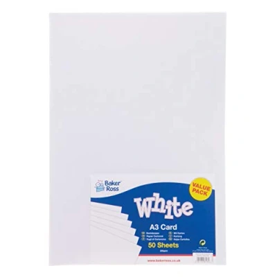 Afbeelding van Baker Ross AG165 knutselkarton in wit DIN A3 (50 stuks)