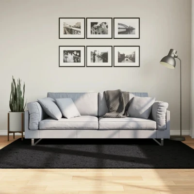 Afbeelding van Vloerkleed PAMPLONA shaggy hoogpolig modern 140x200 cm zwart