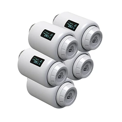 Afbeelding van Qiumi Wifi Thermostatische Radiator Actuator Kleppen Programmeerbare Alexa Google Voice Control, Direct, Geen gateway vereist 5 stks