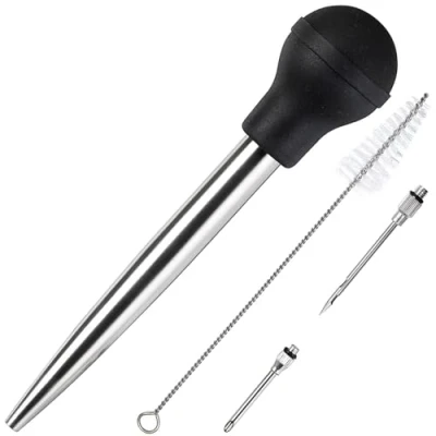 Afbeelding van KAYCROWN Roestvrij staal Turkije Baster Commerical Grade Kwaliteit FDA Rubber Bulb Inclusief Marinade Injector Naald En Borstel voor Gemakkelijk Schoon omhoog