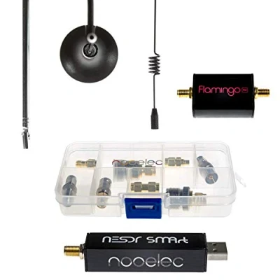 Afbeelding van NESDR SMArt v4 RTL SDR Essentials Starter Kit Bevat alles om te beginnen met softwaregedefinieerde radio, inclusief premium SDR, flamingo FM bandstopfilter, 3 antennes, 10 adapters en behuizing