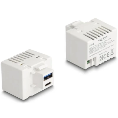 Afbeelding van Delock Keystone module with USB Typ A and Type C™ Ladefemale PD 20 W white