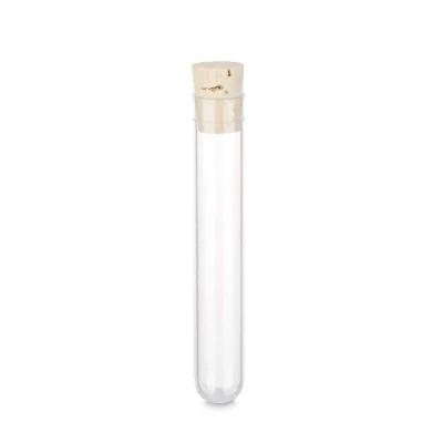 Afbeelding van Tuuters 1000 stuks kunststof reageerbuisjes met sluitingen van kurk of PE, hoogwaardig, 105 x Ø 17 mm, natuurkurk