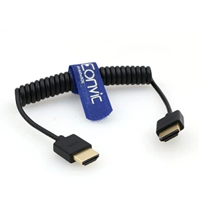 Afbeelding van Eonvic 2.0 HDMI Gerolde Kabel 4K naar Hoge Snelheid Dunne Mannelijke Extender Opgerolde voor Atomos Ninja V, Sony a7siii, Portkeys BM5 Monitor