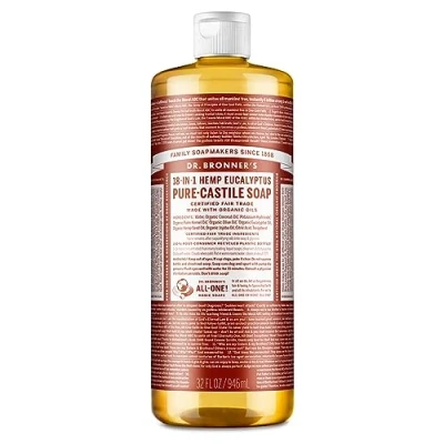 Afbeelding van Dr. Bronner&#039;s Magical Soaps Magische Soaps, 18 in 1 Hemp Eucalyptus, 32 ounce flessen (2 pack)