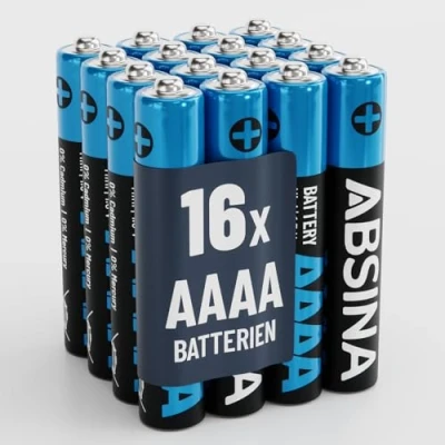 Afbeelding van ABSINA 16 x batterijen AAAA voor Surface Pen, tabletpen en nog veel meer batterij 1,5 V alkaline mini LR61 E96