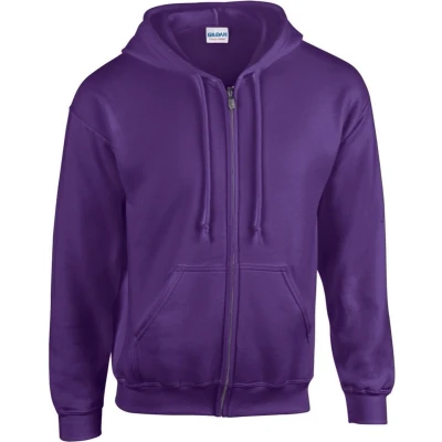 Afbeelding van Gildan Zware Blend Unisex Adult Full Zip Hooded Sweatshirt Top (Paars)