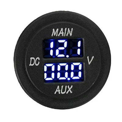 Afbeelding van MASO Auto Motorfiets DC 12 24V Dual LED Digitale Ronde Panel Voltmeter Ampèremeter Amp Volt Meter Guage (Blauw)