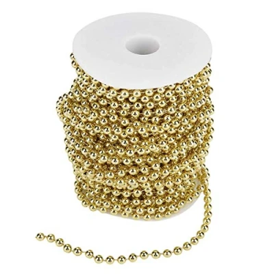 Afbeelding van Pareldraad kralen 25m/rol galvaniseren parel draad slinger string doe het zelf bruiloft decoratie 6mm (goud)