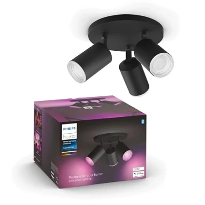 Afbeelding van Philips Hue Fugato opbouwspot wit en gekleurd licht 3 spots zwart