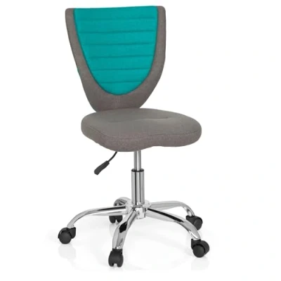 Afbeelding van hjh office Kiddy Comfort Bureaustoel Stof Grijs/turquoise