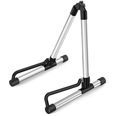 Afbeelding van Donner Gitaar Stand Akoestische, Fold Metal Elektrische Stands &amp; Hangers, Bass Klassieke Enkele aanpassen voor 30&quot; 40&quot; Mandoline, Bass, Banjo, Ukulele (Zilver)