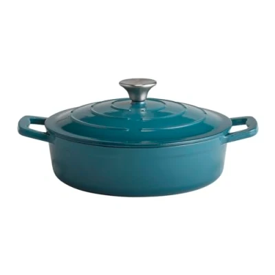 Afbeelding van APS 88312 braadpan met deksel &quot;5 STARS&quot;, gietijzer, geschikt voor inductie, ovenbestendig, incl. dekselhouder, Ø 25 cm, 2,5 liter, turquoise