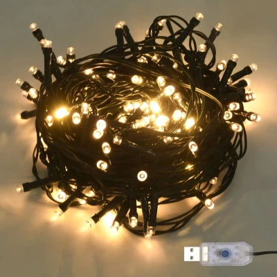 Afbeelding van Lichtslinger met 150 LED&#039;s 15 m PVC warmwit