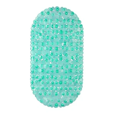Afbeelding van Relaxdays antislipmat bad, steen look, wasbaar badmatje, antislip douchemat, zuignappen, B x D: 68 35,5 cm, groen