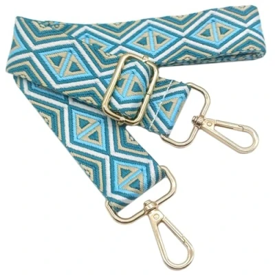 Afbeelding van Verstelbare kleurrijke schouderriem voor damestassen, beige, blauw groen, 80 130 cm, tasriem met gouden karabijnhaak, duurzaam, crossbody tas, gitaar, moderne tassen, accessoires, 3,8 1208