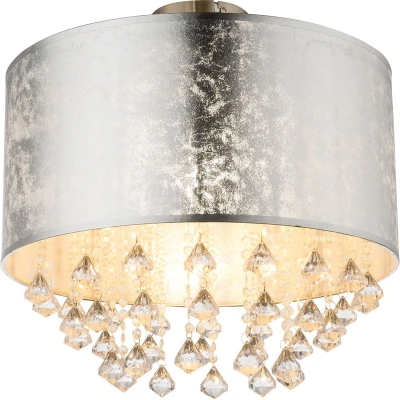 Afbeelding van Globo plafonniere Amy i nikkel metaal 40 cm E27 fitting 15188D3
