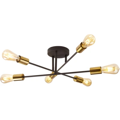 Afbeelding van Searchlight Design plafondlamp Armstrong Spider 8046 6BK