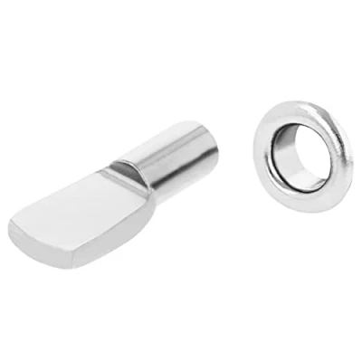 Afbeelding van AMIG Kastplankdragers/steunen 8x stuks metaal zilver D5 x L20 mm Plankdragers