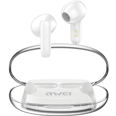 Afbeelding van AWEI Bluetooth 5.3 T85 ENC TWS hoofdtelefoon + dockingstation wit/wit