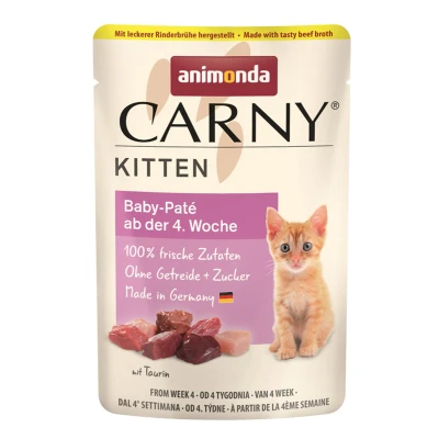 Afbeelding van 12x 85g animonda Carny Kitten Pouch Baby Paté met runderbouillon nat kattenvoer