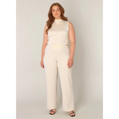 Afbeelding van BASE LEVEL CURVY Arah Broek Light Beige maat W1(48) / L30