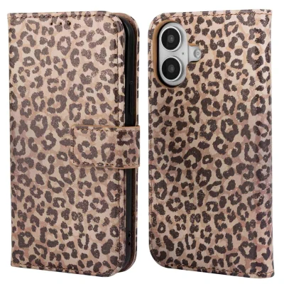 Afbeelding van Apple iPhone 16 Hoesje Kunstleder imoshion Bookcase Leopard Mood Telefoonhoesje