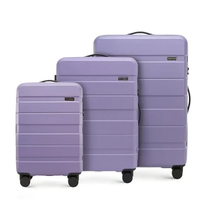 Afbeelding van WITTCHEN COMODO Line Harde Koffer Set 3 Stuks Bagage Trolley Lichtgewicht Transportkoffer met 4 Wielen Combinatieslot Lila