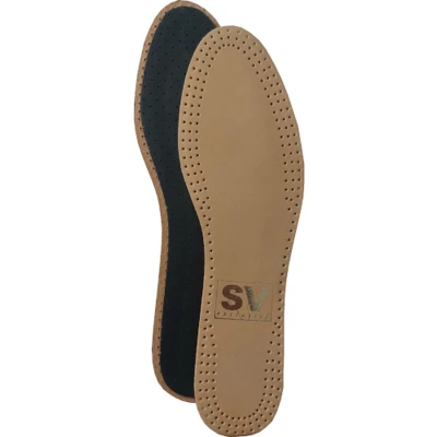 Afbeelding van SV Exclusief Lederzool Leren Inlegzool Latex Schuim Vochtopnemend en Schokdempend Maat 45/46
