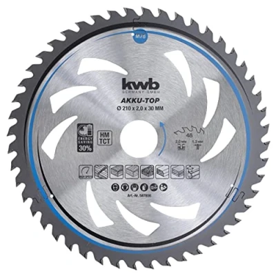Afbeelding van kwb 587856 Hardmetaal cirkelzaagblad 210 x 30 1.3 mm Aantal tanden: 48 1 stuk(s)