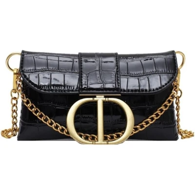 Afbeelding van Eco leren zwarte tas cross body buideltas schoudertas