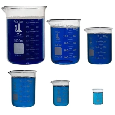 Afbeelding van Karter Scientific 213A2 borosilicaatglas, lage vorm, 5 delige set, 50, 100, 250, 500, 1000 ml