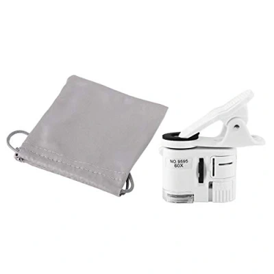 Afbeelding van Handige Microscoop 60X Vergrootglas LED UV licht Mini Clip