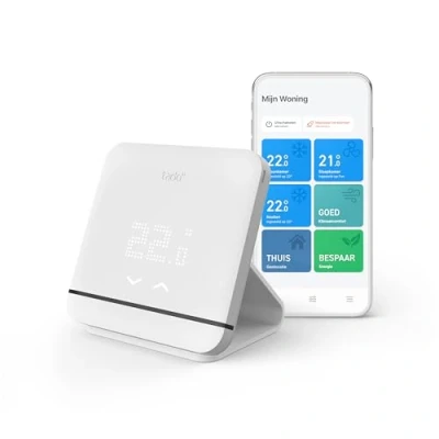 Afbeelding van tado Slimme Aircobediening V3+ met standaard, eenvoudige doe het zelf installatie, ontworpen in Duitsland